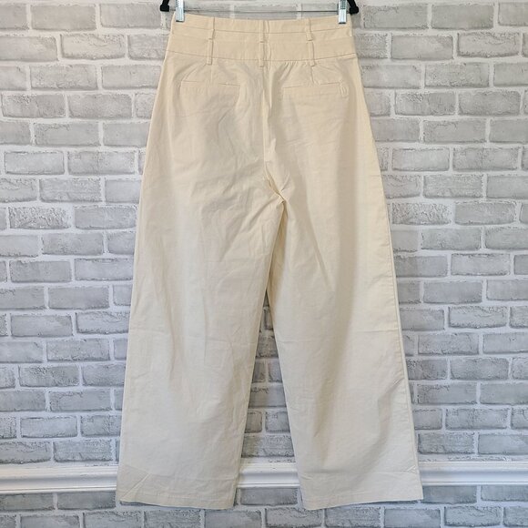 Revolve Line and Dot White Wide Leg Trouser Pants Casual Beach NEW L Luxury - Picture 2 of 9